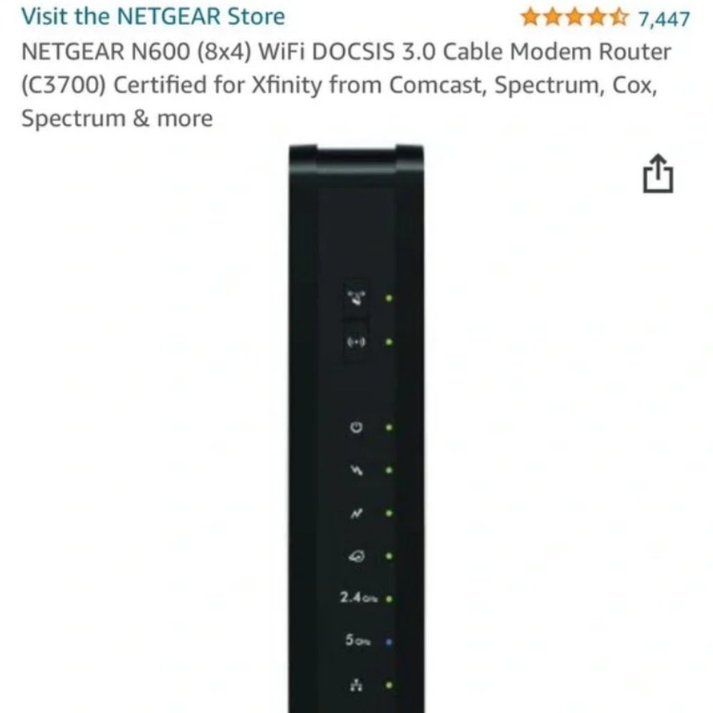 NETGEAR N600 WiFi Cable Modem Router - Picture 4 of 4